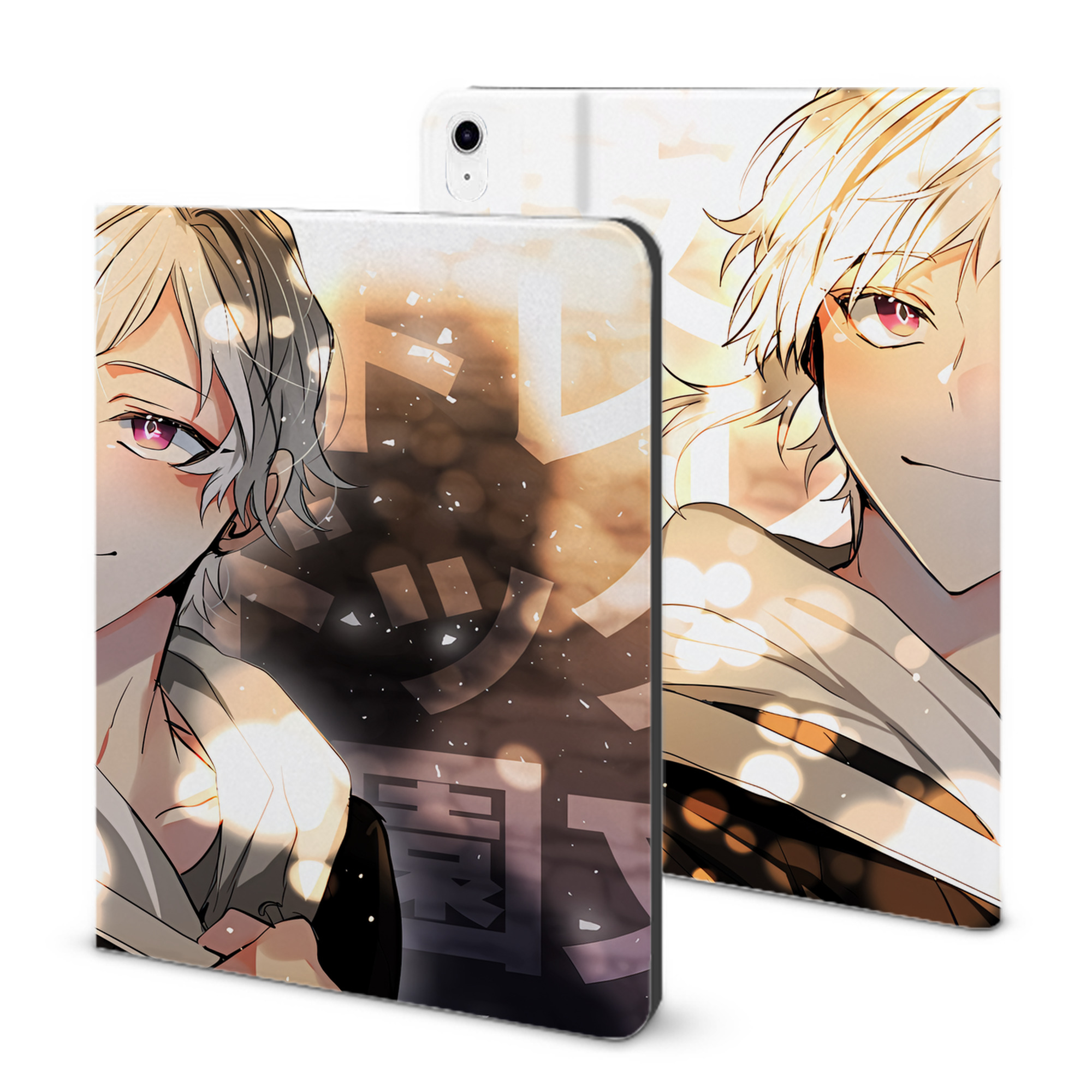 （画像用） 文豪ストレイドッグス Bungo Stray Dogs IPad ケース ブック型 PUレザー TPU 耐衝撃 軽量 薄型 ペン収納なし 全面保護 IPad 各モデル対応